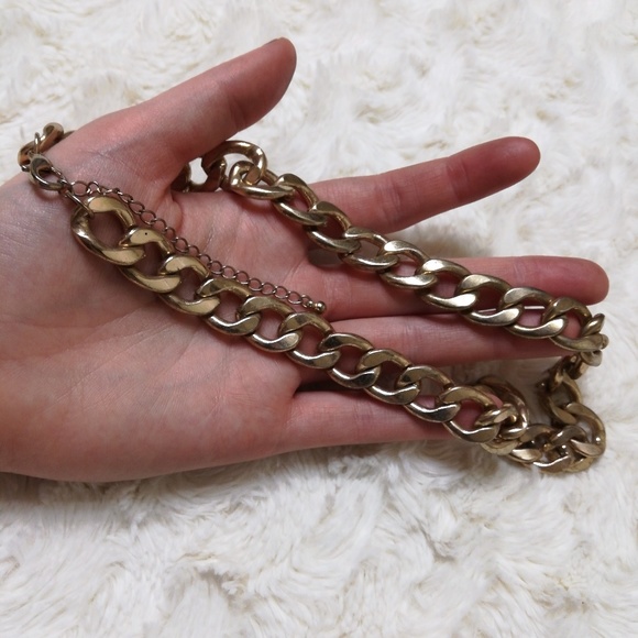 Vintage Gold Chain Chocker Style Necklace - Picture 4 of 6